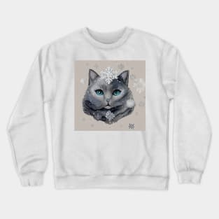 Snowflake Cat Crewneck Sweatshirt